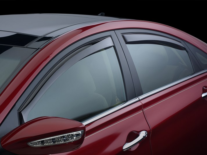 AM Front Rear Side Window Deflectors Color: Dark Smoke 2011-2014 Hyundai Sonata SKU W2482532