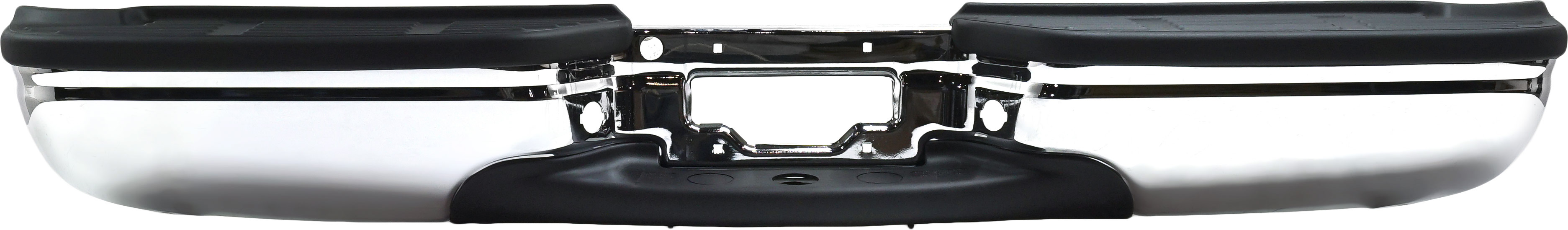 AM F SERIES SUPER DUTY 99-07 STEP BUMPER FACE BAR AND PAD w Pad Provision w Mounting Bracket Chrome Fleetside Regular Cab SuperCab 01-07 w o Rear Object Sensor Holes w Brackets SKU WE 31003 Partslink FO1101141 OEM YC3Z17906GA PFM