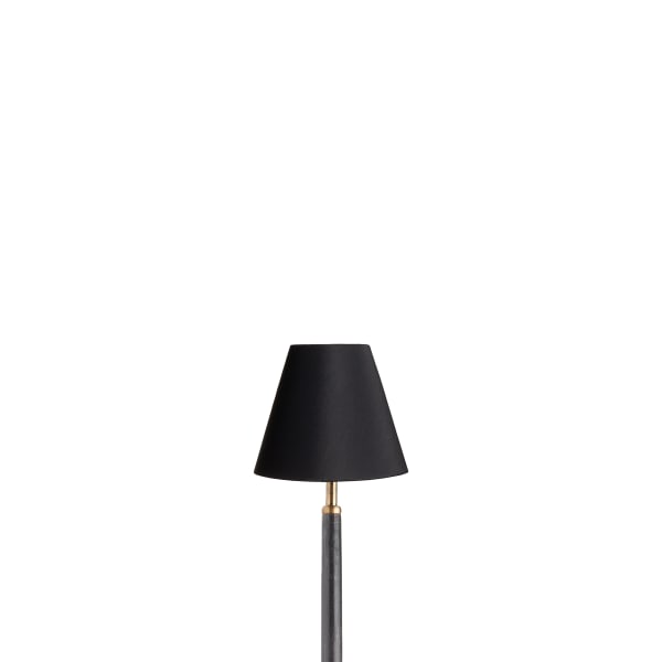 6 inch empire clip on shade in black silk with glasgow gold interior