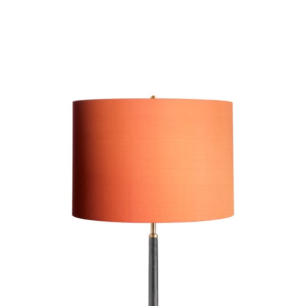 14 inch drum shade in saffron dupion silk