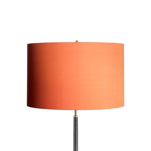 18 inch drum shade in saffron dupion silk