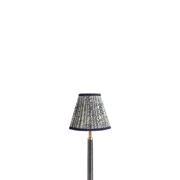 6 inch empire clip on shade in indigo marigold linen by morris & co