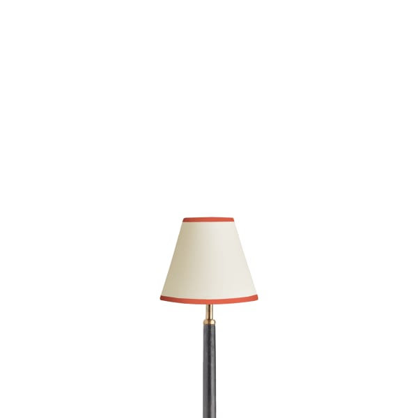 6 inch empire clip on shade in top n tail cream card with coral tape