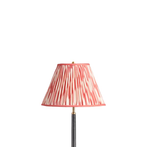 12 inch empire shade in atlas ikat coral and cream silk