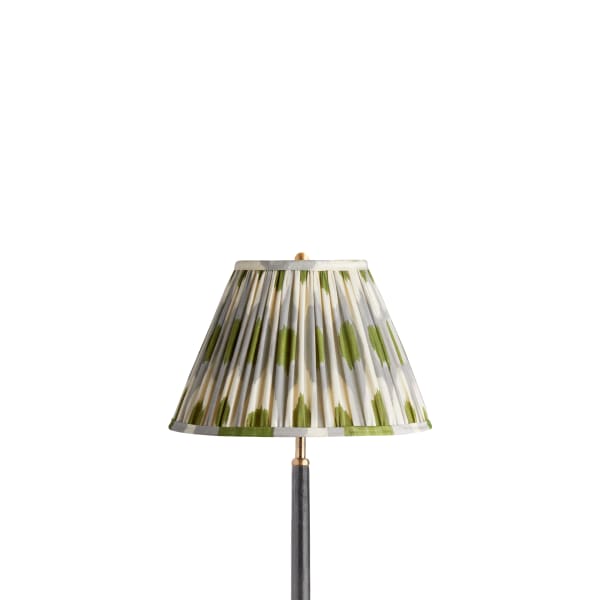 12 inch empire shade in egg & spoon ikat gray green silk
