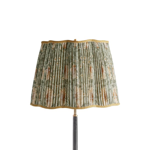 16 inch scalloped straight empire shade in bayleaf & manilla silk pimpernel by morris & co