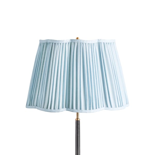 18 inch scalloped straight empire shade in blue sky linen