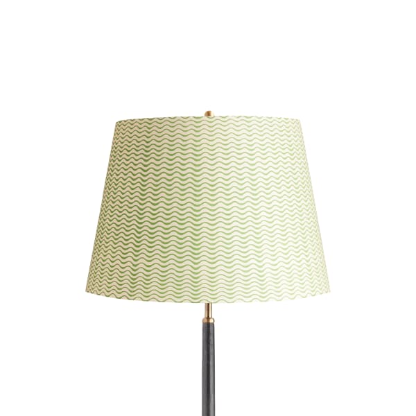16 inch straight empire shade in classic green ripples hand painted card