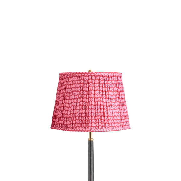 12 inch straight empire shade in pink block printed cotton