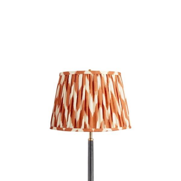 12 inch straight empire shade in ikat printed zig-zag orange linen