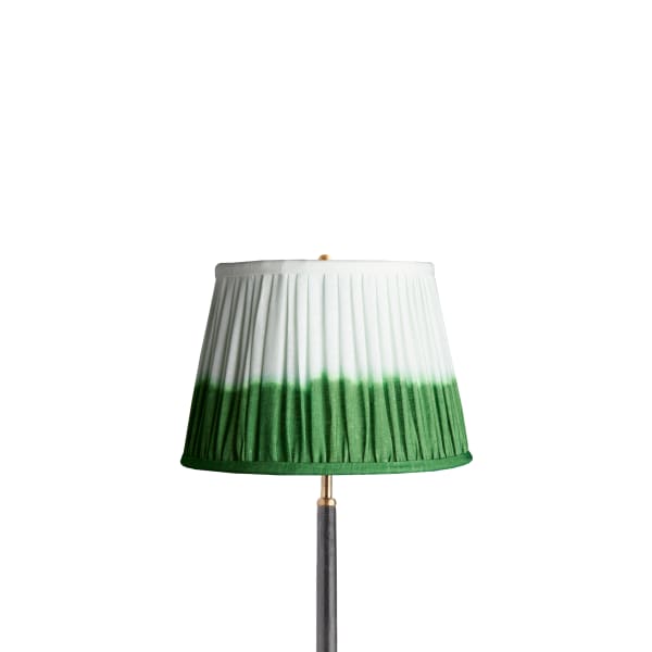 12 inch straight empire shade in green shibori linen