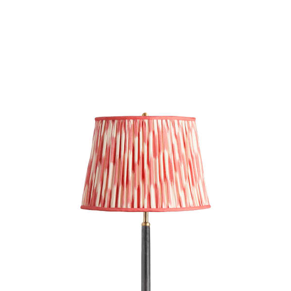 12 inch straight empire shade in atlas ikat coral and cream silk