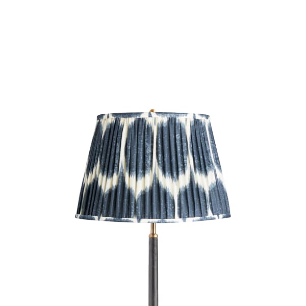 14 inch straight empire shade in yoda ikat printed navy linen