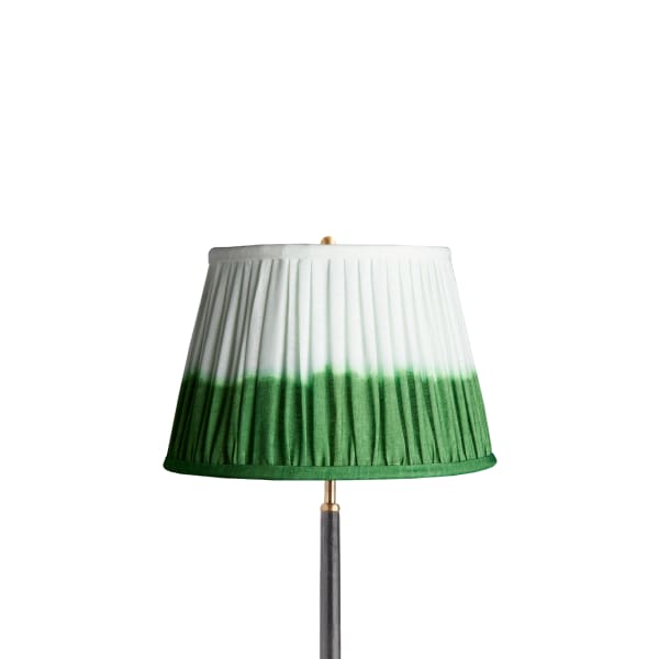 14 inch straight empire shade in green shibori linen