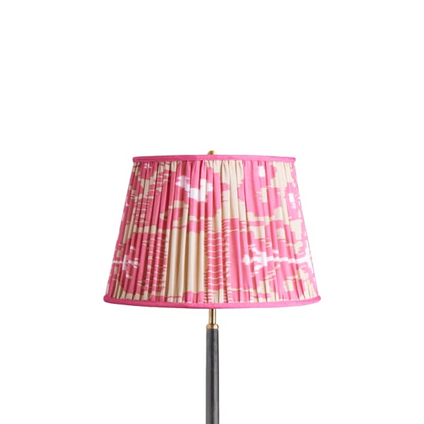 14 inch straight empire shade in koyari ikat pink and ecru silk