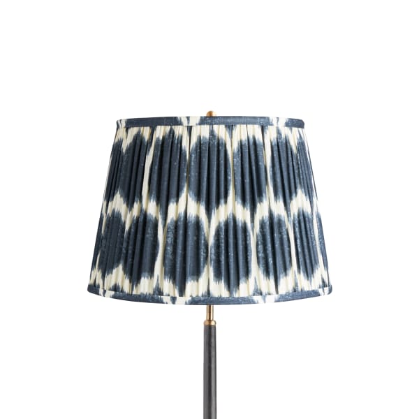 16 inch straight empire shade in yoda ikat printed navy linen