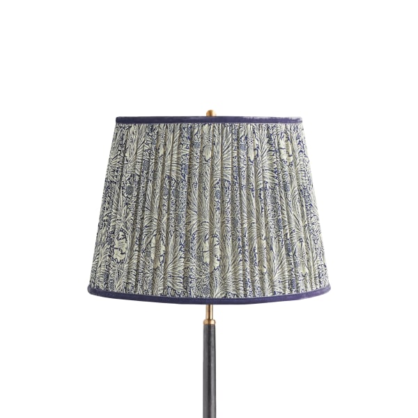 16 inch straight empire shade in indigo marigold linen by morris & co