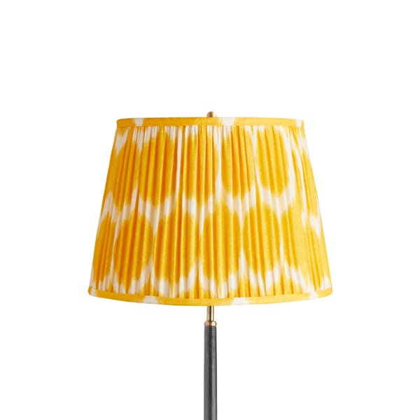 16 inch straight empire shade in yoda ikat printed yellow linen