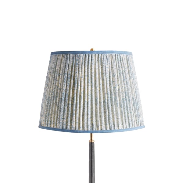 16 inch straight empire shade in china blue marigold linen by morris & co