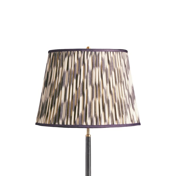 16 inch straight empire shade in atlas ikat black and cream silk