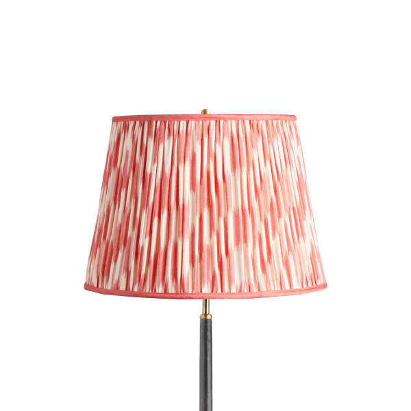 16 inch straight empire shade in atlas ikat coral and cream silk