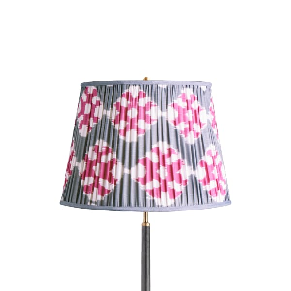 16 inch straight empire shade in darjee ikat pink and pewter silk