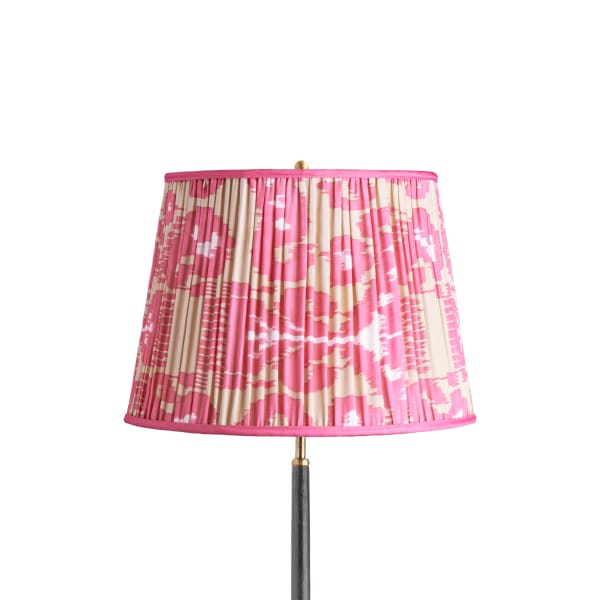 16 inch straight empire shade in koyari ikat pink and ecru silk