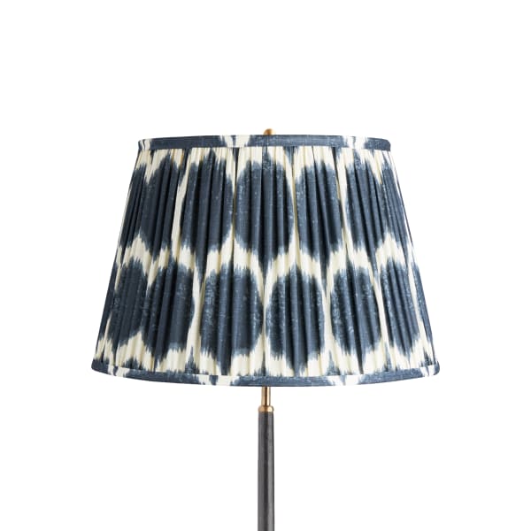 18 inch straight empire shade in yoda ikat printed navy linen