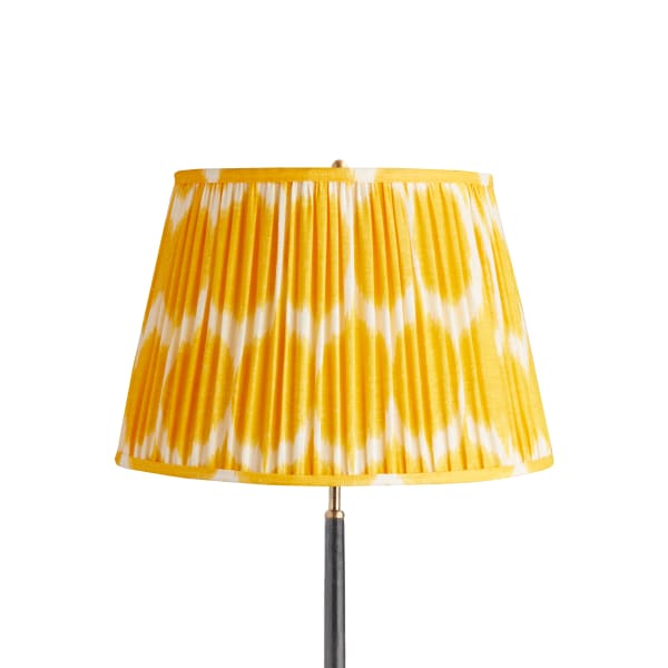 18 inch straight empire shade in yoda ikat printed yellow linen