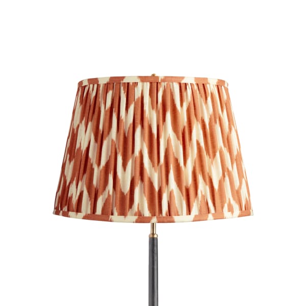 18 inch straight empire shade in ikat printed zig-zag orange linen