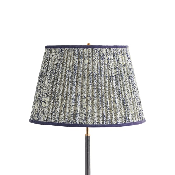 18 inch straight empire shade in indigo marigold linen by morris & co