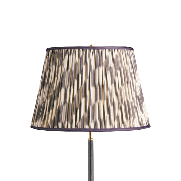 18 inch straight empire shade in atlas ikat black and cream silk