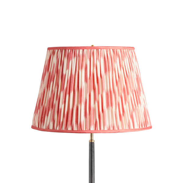 18 inch straight empire shade in atlas ikat coral and cream silk