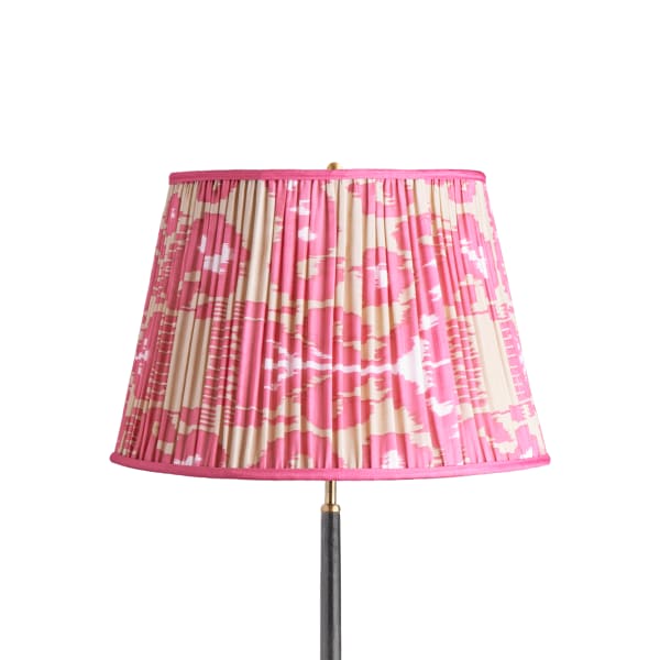 18 inch straight empire shade in koyari ikat pink and ecru silk