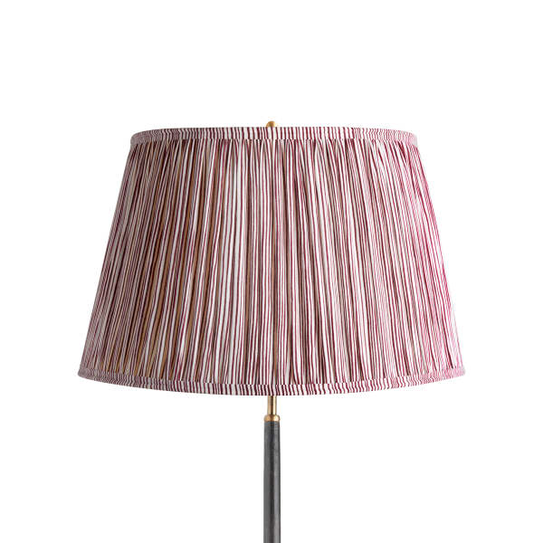 20 inch straight empire shade in ruby candy stripe block printed cotton