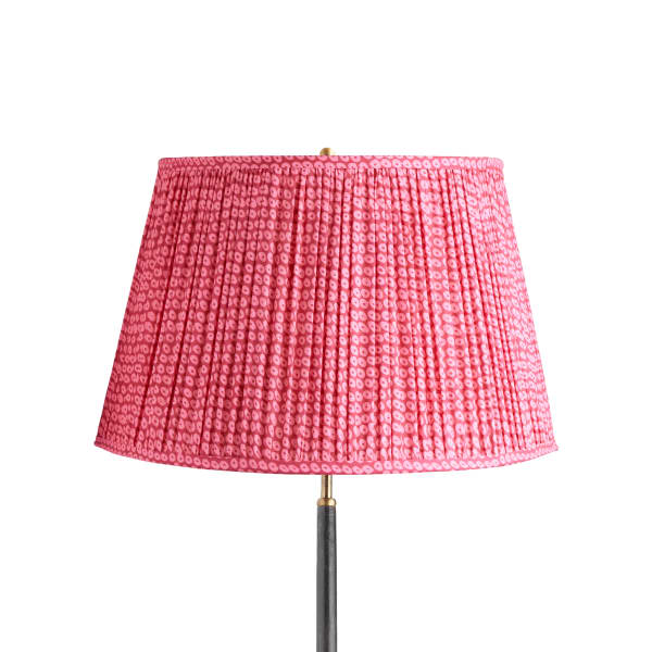 20 inch straight empire shade in pink block printed cotton