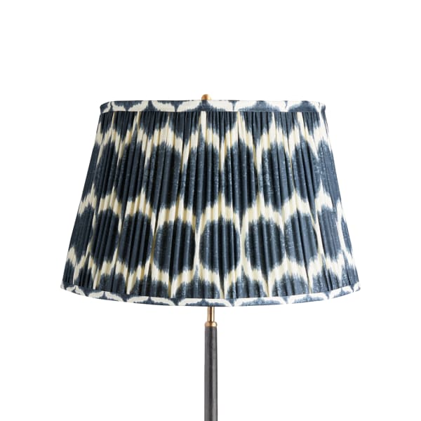 20 inch straight empire shade in yoda ikat printed navy linen