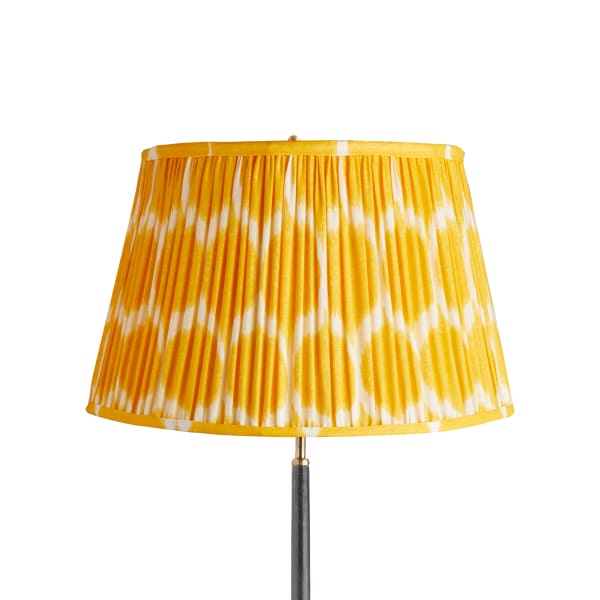 20 inch straight empire shade in yoda ikat printed yellow linen