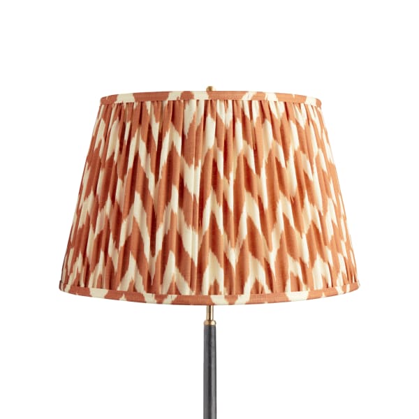 20 inch straight empire shade in ikat printed zig-zag orange linen