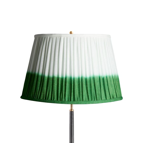 20 inch straight empire shade in green shibori linen