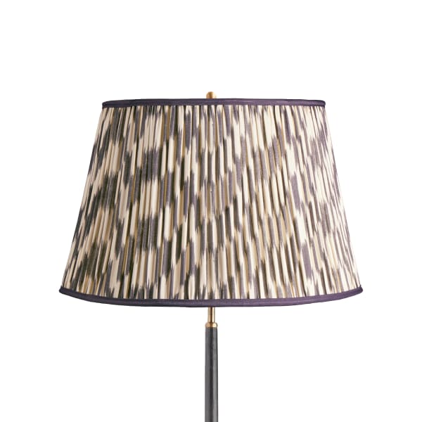 20 inch straight empire shade in atlas ikat black and cream silk