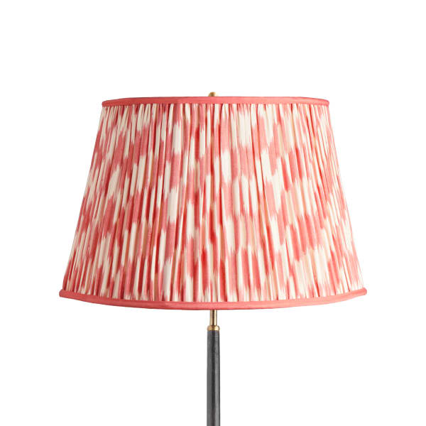 20 inch straight empire shade in atlas ikat coral and cream silk