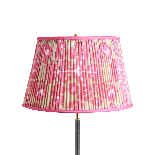 20 inch straight empire shade in koyari ikat pink and ecru silk