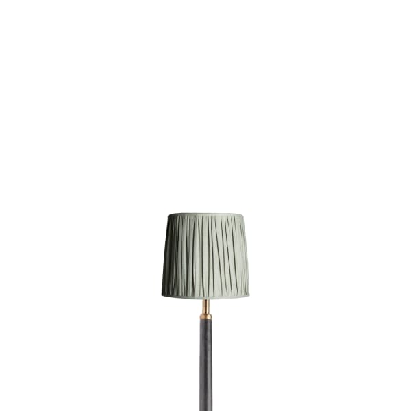 5.5 inch tall tapered clip on shade in smog stone washed linen