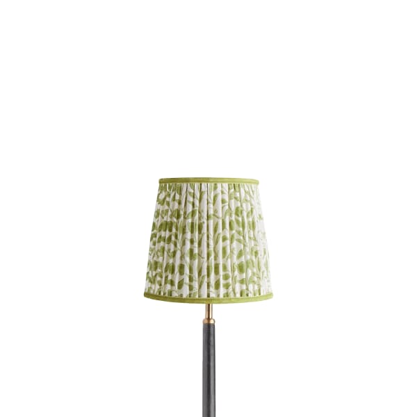 8 inch tall tapered shade in thyme rosehip linen by morris & co