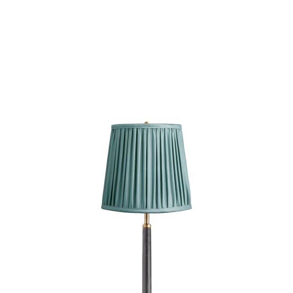 8 inch tall tapered shade in blue silk