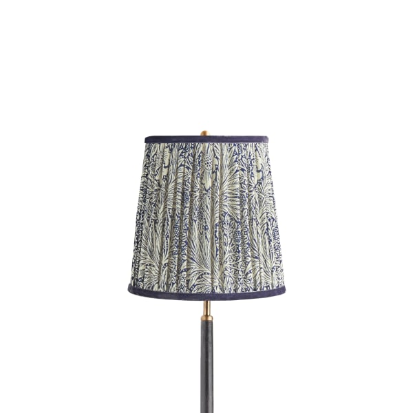 10 inch tall tapered shade in indigo marigold linen by morris & co