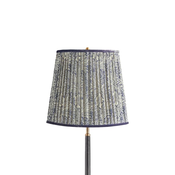 12 inch tall tapered shade in indigo marigold linen by morris & co