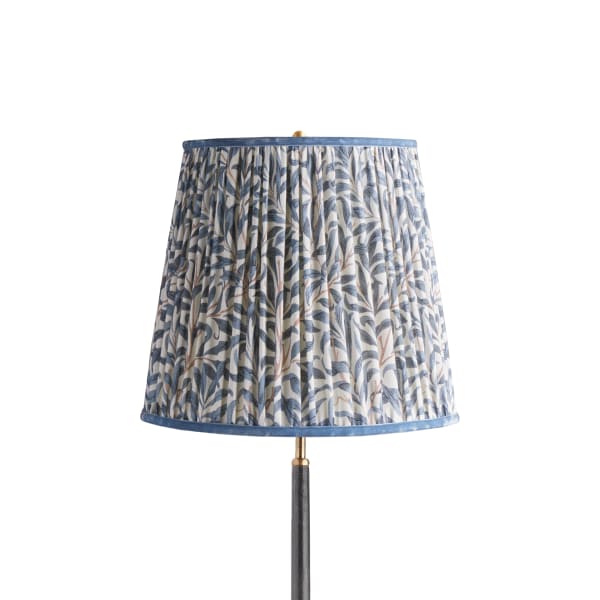 14 inch tall tapered shade in indigo willow bough linen by morris & co