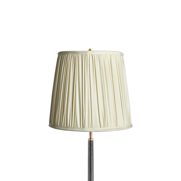 12 inch tall tapered shade in pleated stone taj silk